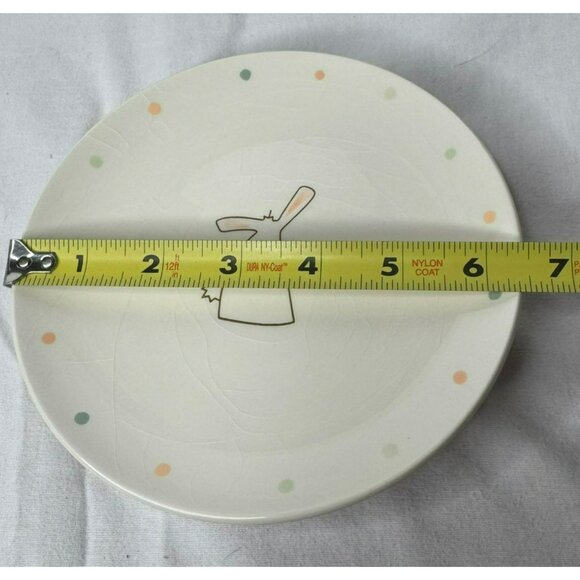 3 Tag Easter Ceramic Plates With Bunny Design & Polka Dot Accents 6.5" - Picture 8 of 9